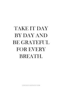 Take It Day by Day and Be Grateful for Every Breath (Hopping Elephants fb)