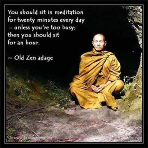 You Should, Meditate for 20 Minutes Daily or 1 Hour if You're Busy (fr Mindfulness Action in the Moment in fb)
